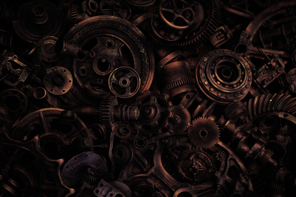 Steampunk,Scrap,Metal,For,Recycling,Background.,A,Lot,Of,Different